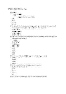 9th Grade IPM Math Final Exam Paper 2022-2023