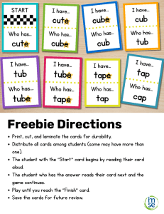 CVCe Word Game Cards: Phonics Practice