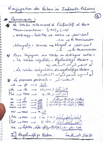 German Verb Conjugation: Indicative Present Tense