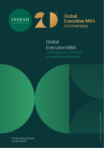 INSEAD Global Executive MBA (GEMBA) Program Overview