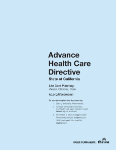 Advance Health Care Directive (California)