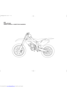 2006 Honda CRF450R Owner's Manual & Competition Handbook