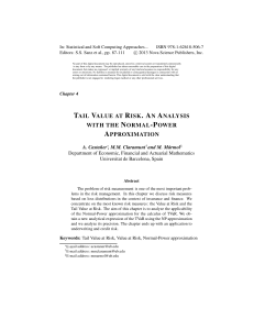 Tail Value at Risk Analysis with Normal-Power Approximation