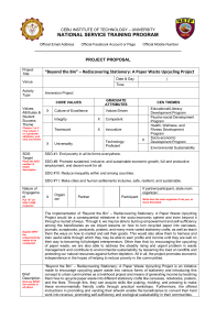 Paper Upcycling Project Proposal: Beyond the Bin