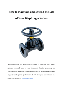 Diaphragm Valve Maintenance: Extend Valve Life