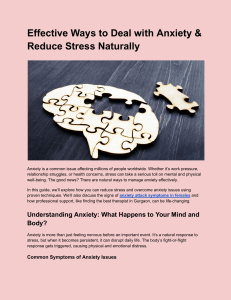 Anxiety & Stress Reduction: Natural Ways to Cope