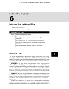 Introduction to Geopolitics: Cooperation & Investment Risk