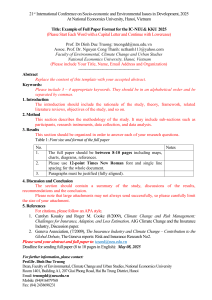 IC-NEU Conference Paper Template: Socio-economic & Env Issues