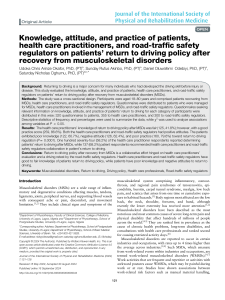 Return to Driving After Musculoskeletal Disorders: A Policy Study