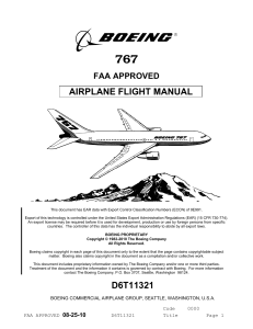 Boeing 767-300F Airplane Flight Manual | FAA Approved