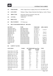 HRSG Contract Data Sheet: ONGC Tripura Power Plant