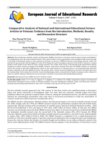 IMRaD Structure in Vietnam Educational Science Articles