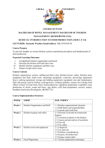 Food Production Course Outline - Chuka University