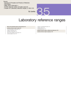 Laboratory Reference Ranges Guide