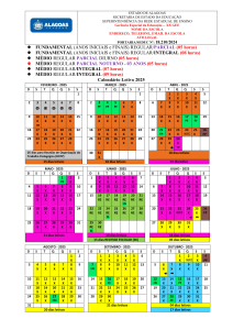 Calendário Letivo 2025 - Escolas Estaduais de Alagoas