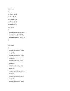 C++ kod za kontrolu LED dioda