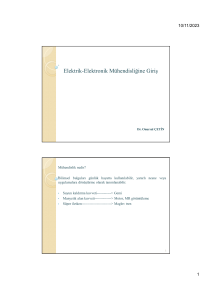 Elektrik-Elektronik Mühendisliğine Giriş Sunumu