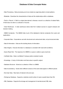 Database & Data Concepts Notes