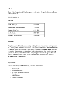 Raspberry Pi Ultrasonic Sensor Servo Motor Lab Report