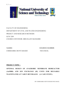 AnMBR & IE Design for Wastewater Reuse