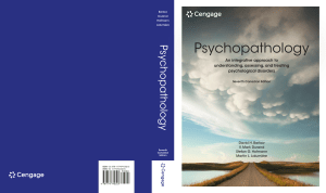 Psychopathology: Integrative Approach to Psychological Disorders