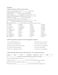 Vocabulary & Grammar Worksheet: Education & Careers