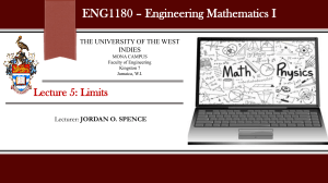 Engineering Mathematics I: Lecture 5 - Limits