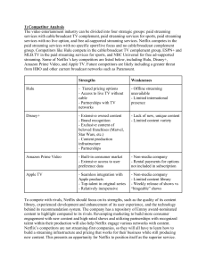 Netflix Competitor & Resource Analysis: Streaming Strategy