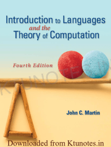 Theory of Computation: Languages and Automata