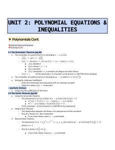 Polynomial Equations & Inequalities: Theorems & Solutions