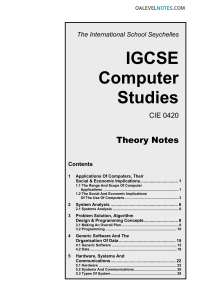 IGCSE Computer Studies Theory Notes (CIE 0420)