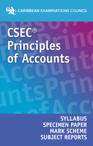 CSEC Principles of Accounts Syllabus & Exam Resources