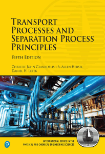 Transport Processes & Separation Principles Textbook