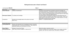 Grades 3 & 4 English Lesson Plan: Crow and Pitcher