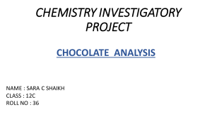 Chocolate Analysis: Chemistry Investigatory Project