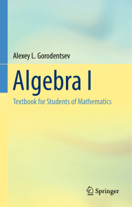 Algebra I Textbook: Sets, Integers, Polynomials, Fields