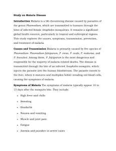 Malaria: Causes, Symptoms, Treatment & Prevention Study