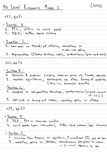 A Level Economics Paper 2 Questions (2023)