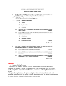 Business & Environment Exam: Decision Making, Globalization
