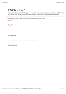 CS432 Quiz - Database Queries & Efficiency