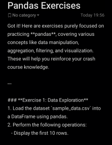 Pandas Exercises: Data Manipulation & Analysis