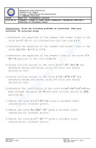 Differential Calculus: Tangents, Normals, and Curve Sketching