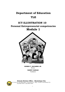 ICT Illustration: Personal Entrepreneurial Competencies Module