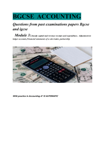 BGCSE/IGCSE Accounting Exam Questions & Exercises