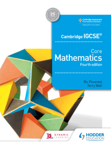 Cambridge Math IGCSE 4th Edition