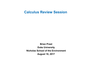 Calculus Review: Functions, Derivatives, and Optimization