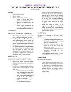 Bouncing Checks Law (BP 22) Reviewer - Philippines