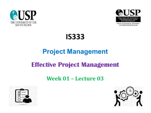 Project Management: Effective Project Management - Week 01