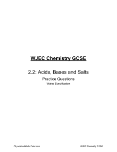 WJEC Chemistry GCSE: Acids, Bases, Salts Practice