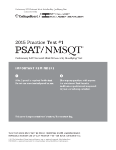 PSAT/NMSQT Practice Test #1: Reading